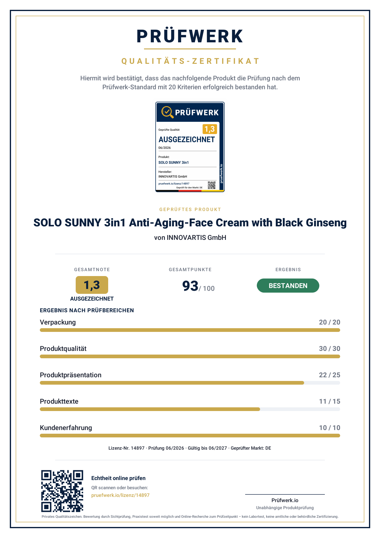 Zertifikat – Ansicht