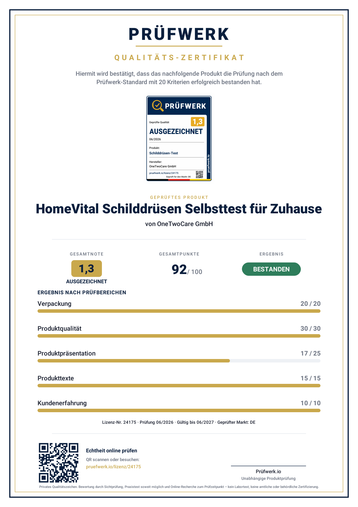 Zertifikat – Ansicht