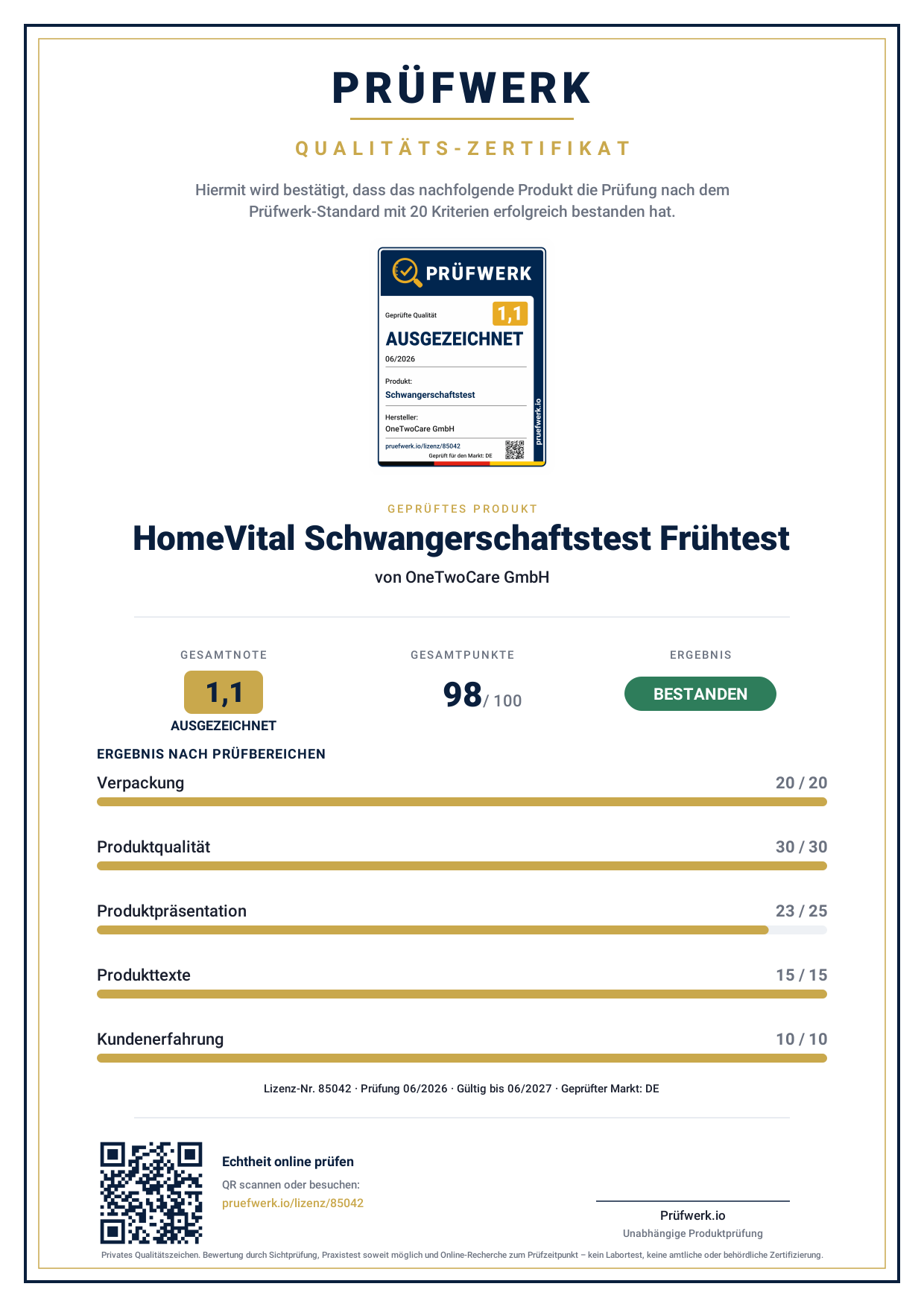 Zertifikat – Ansicht